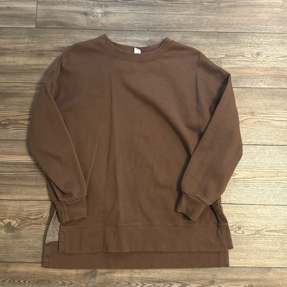 Old Navy Chocolate Brown Split Him Sweatshirt - Picture 2 of 6
